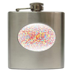 Random Sized Cube Multiple Plaid Color Rainbow Hip Flask (6 Oz) by Mariart