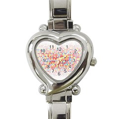 Random Sized Cube Multiple Plaid Color Rainbow Heart Italian Charm Watch by Mariart