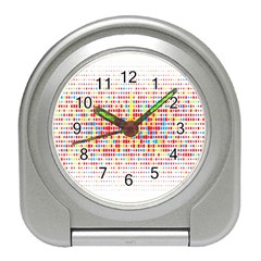 Random Sized Cube Multiple Plaid Color Rainbow Travel Alarm Clocks