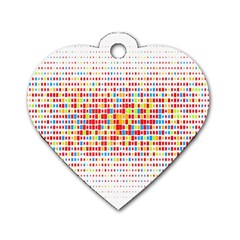 Random Sized Cube Multiple Plaid Color Rainbow Dog Tag Heart (one Side)