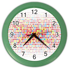 Random Sized Cube Multiple Plaid Color Rainbow Color Wall Clocks by Mariart