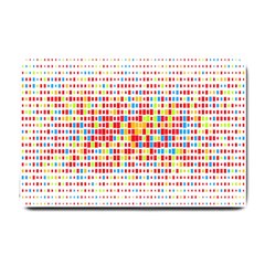 Random Sized Cube Multiple Plaid Color Rainbow Small Doormat  by Mariart