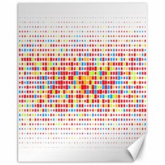 Random Sized Cube Multiple Plaid Color Rainbow Canvas 11  X 14   by Mariart