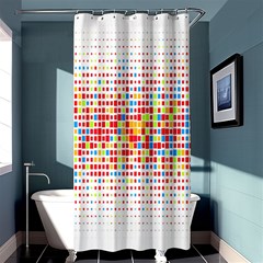 Random Sized Cube Multiple Plaid Color Rainbow Shower Curtain 36  X 72  (stall)  by Mariart