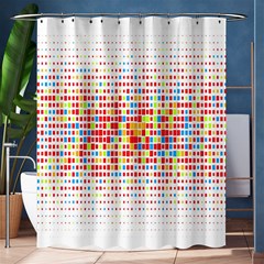 Random Sized Cube Multiple Plaid Color Rainbow Shower Curtain 60  X 72  (medium)  by Mariart