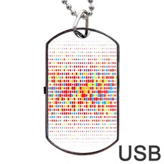 Random Sized Cube Multiple Plaid Color Rainbow Dog Tag Usb Flash (one Side) by Mariart