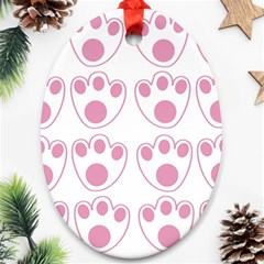 Rabbit Feet Paw Pink Foot Animals Ornament (Oval)