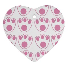 Rabbit Feet Paw Pink Foot Animals Ornament (Heart)