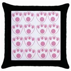 Rabbit Feet Paw Pink Foot Animals Throw Pillow Case (Black)