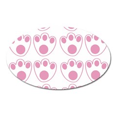 Rabbit Feet Paw Pink Foot Animals Oval Magnet