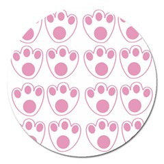 Rabbit Feet Paw Pink Foot Animals Magnet 5  (round)