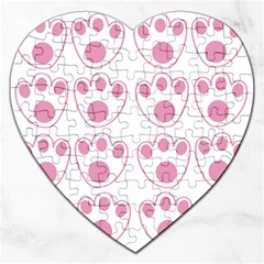 Rabbit Feet Paw Pink Foot Animals Jigsaw Puzzle (Heart)