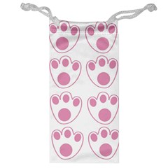 Rabbit Feet Paw Pink Foot Animals Jewelry Bag by Mariart