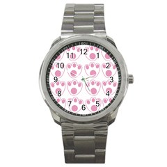 Rabbit Feet Paw Pink Foot Animals Sport Metal Watch