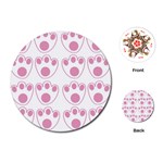 Rabbit Feet Paw Pink Foot Animals Playing Cards (Round)  Front