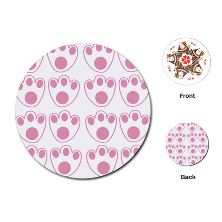 Rabbit Feet Paw Pink Foot Animals Playing Cards (Round) 