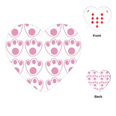 Rabbit Feet Paw Pink Foot Animals Playing Cards (heart)  by Mariart