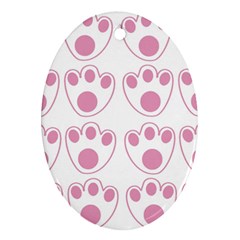 Rabbit Feet Paw Pink Foot Animals Oval Ornament (Two Sides)