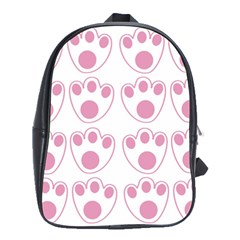 Rabbit Feet Paw Pink Foot Animals School Bags(large)  by Mariart