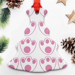 Rabbit Feet Paw Pink Foot Animals Christmas Tree Ornament (Two Sides)