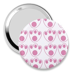 Rabbit Feet Paw Pink Foot Animals 3  Handbag Mirrors by Mariart