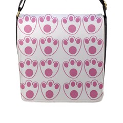 Rabbit Feet Paw Pink Foot Animals Flap Messenger Bag (l) 