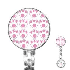 Rabbit Feet Paw Pink Foot Animals Stainless Steel Nurses Watch