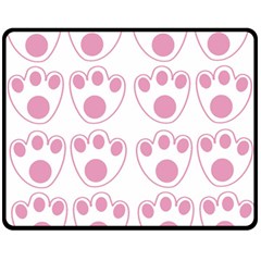 Rabbit Feet Paw Pink Foot Animals Double Sided Fleece Blanket (medium)  by Mariart