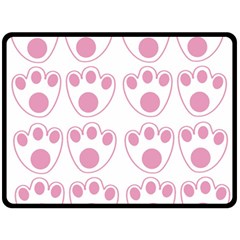 Rabbit Feet Paw Pink Foot Animals Double Sided Fleece Blanket (large)  by Mariart