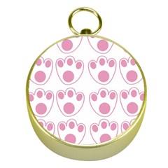 Rabbit Feet Paw Pink Foot Animals Gold Compasses