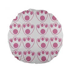 Rabbit Feet Paw Pink Foot Animals Standard 15  Premium Flano Round Cushions