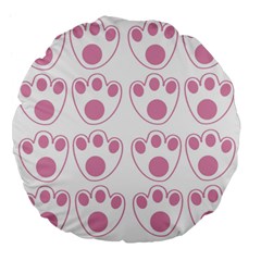 Rabbit Feet Paw Pink Foot Animals Large 18  Premium Flano Round Cushions