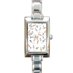 Rabbit Carrot Pattern Weft Step Face Rectangle Italian Charm Watch