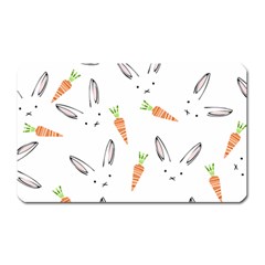 Rabbit Carrot Pattern Weft Step Face Magnet (rectangular) by Mariart