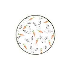 Rabbit Carrot Pattern Weft Step Face Hat Clip Ball Marker (4 Pack) by Mariart