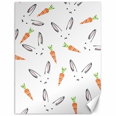 Rabbit Carrot Pattern Weft Step Face Canvas 12  X 16  