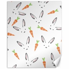 Rabbit Carrot Pattern Weft Step Face Canvas 16  X 20   by Mariart