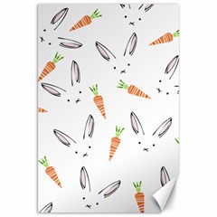 Rabbit Carrot Pattern Weft Step Face Canvas 20  X 30   by Mariart