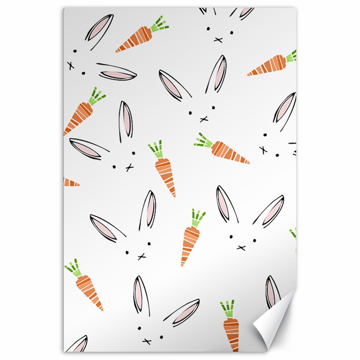 Rabbit Carrot Pattern Weft Step Face Canvas 20  x 30  