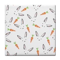 Rabbit Carrot Pattern Weft Step Face Face Towel by Mariart