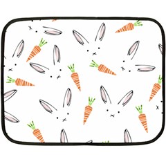 Rabbit Carrot Pattern Weft Step Face Fleece Blanket (mini)