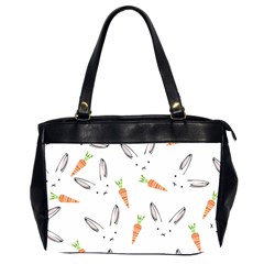 Rabbit Carrot Pattern Weft Step Face Office Handbags (2 Sides)  by Mariart