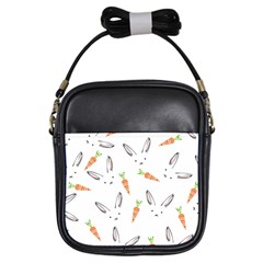 Rabbit Carrot Pattern Weft Step Face Girls Sling Bags