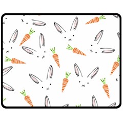 Rabbit Carrot Pattern Weft Step Face Fleece Blanket (medium) 