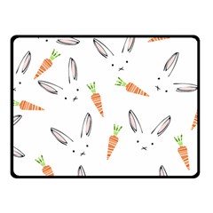 Rabbit Carrot Pattern Weft Step Face Fleece Blanket (small)