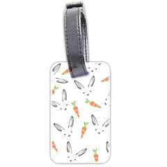 Rabbit Carrot Pattern Weft Step Face Luggage Tags (two Sides) by Mariart