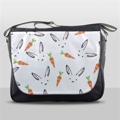 Rabbit Carrot Pattern Weft Step Face Messenger Bags by Mariart