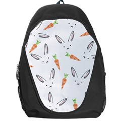 Rabbit Carrot Pattern Weft Step Face Backpack Bag by Mariart