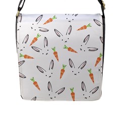 Rabbit Carrot Pattern Weft Step Face Flap Messenger Bag (l)  by Mariart