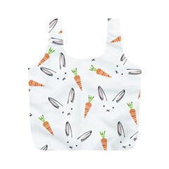 Rabbit Carrot Pattern Weft Step Face Full Print Recycle Bags (m)  by Mariart